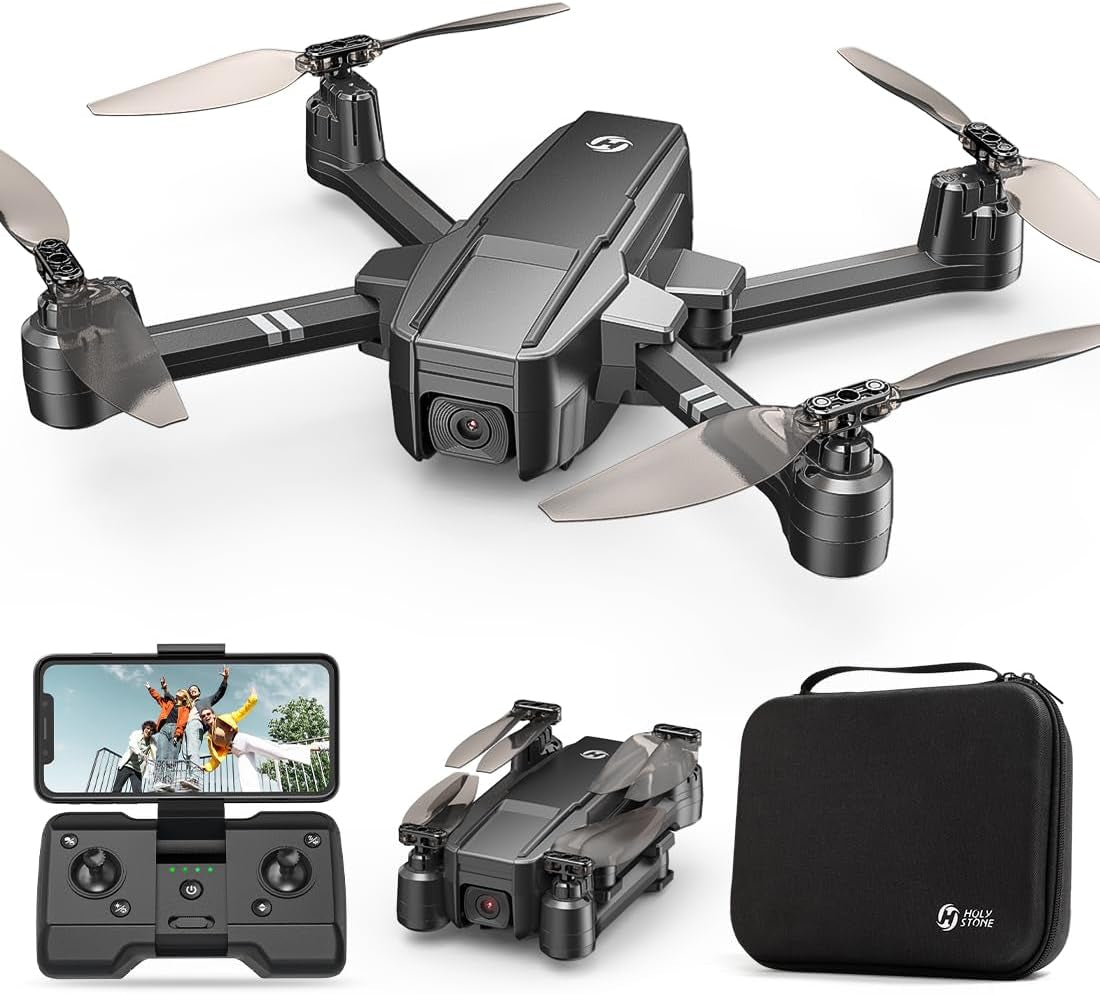 HS440 Foldable FPV Drone with 1080P Wifi Camera for Adult Beginners and Kids; Voice/Gesture Control RC Quadcopter with Modular Battery for Long Flight Time, Auto Hover, Carrying Case